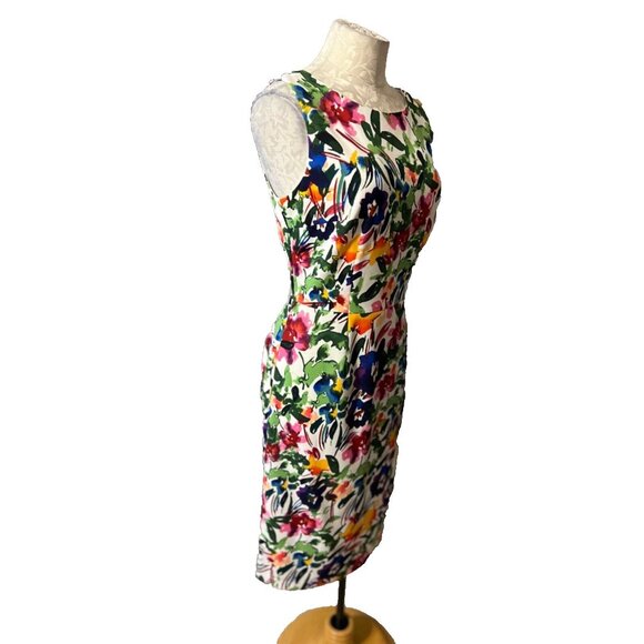 APT. 9 Dress 6 Garden Floral Stretch Sheath NWT Washable Sleeveless NEW - Picture 4 of 6